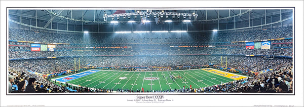 Super Bowl XXXIV (St. Louis Rams vs. Tennessee Titans 1/30/2000) Panoramic Poster Print - Everlasting Images