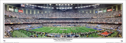 Super Bowl XXXVI (2002) Patriots vs. Rams Panoramic Poster Print - Everlasting Images
