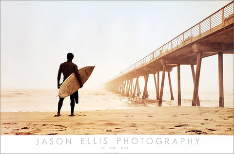 Surfing "In the Mist" Poster by Jason Ellis - Image Source International