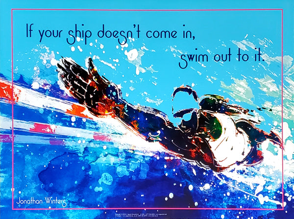 Swimming Racing "Swim Out To It" Motivational Inspirational 18x24 Poster - Jaguar Inc.