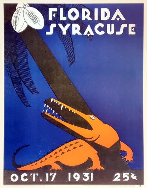 Syracuse Orangemen 1931 vs. Florida Vintage Program Cover 22x28 Poster - Asgard Press