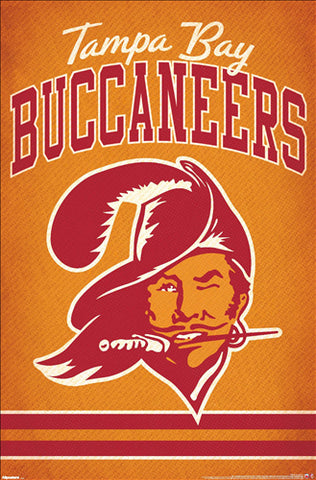 Tampa Bay Buccaneers Retro-1970s-Style NFL Vintage Team Logo Poster - Costacos Sports