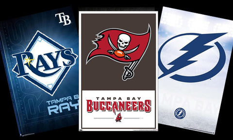 COMBO: Tampa Bay, Florida Pro Sports 3-Poster Combo Set (Rays, Bucs, Lightning)