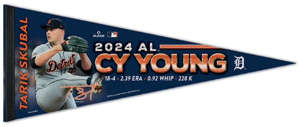 Tarik Skubal Detroit Tigers 2024 Cy Young Winner Commemorative Premium Felt Pennant - Wincraft