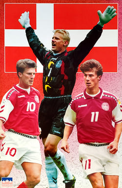 Team Denmark 1998 World Cup Football Soccer Team Poster - Starline Worldwide (UK)