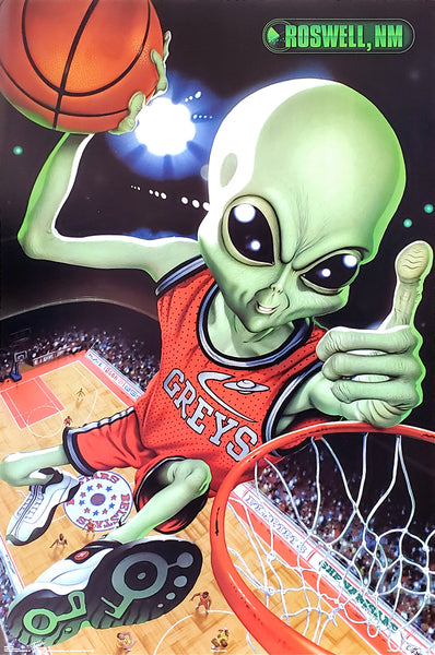 Basketball Alien "Team Roswell" High-Flying Action Poster - Trends 2004