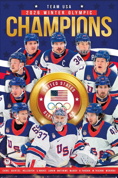 Team USA Hockey 2026 Olympic Champions 10-Player Commemorative Poster - Costacos Sports
