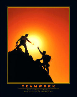 Rock Climbing "Teamwork" Motivational Poster - Eurographics