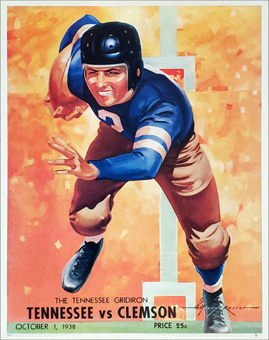 Tennessee Volunteers Football 1938 Vintage Program Cover Poster Print - Asgard Press