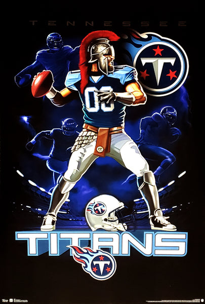 Tennessee Titans "On Fire" NFL Team Theme Art Poster - Costacos Sports