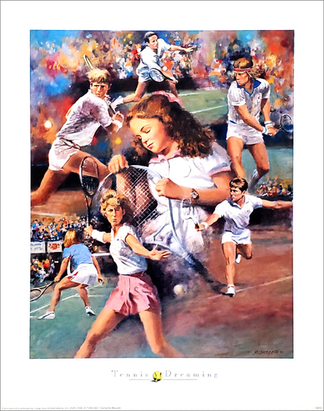 Tennis "Tennis Dreaming" Kids Room Art Poster by Clemente Micarelli - Image Source International