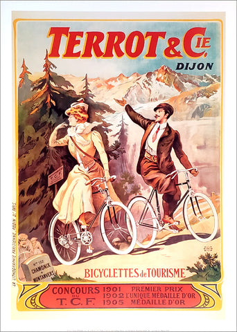 Vintage Cycling Terrot and Co. "Bicyclettes de Tourisme" (c.1906) Poster Reproduction - Clouets