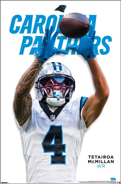 Tetairoa McMillan "Dynamo" Carolina Panthers NFL Action Wall Poster - Costacos 2026