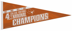 Texas Longhorns Football 4-Time NCAA National Champions Felt Pennant - Rico Inc.