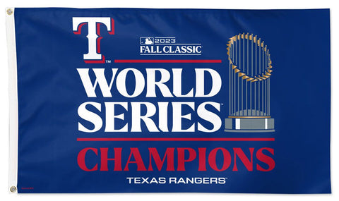 Texas Rangers 2023 World Series Champions Official MLB Baseball DELUXE 3'x5' Team Flag - Wincraft Inc.