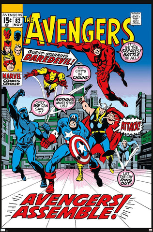 The Avengers Vol. 1 #82 (Nov. 1970) Marvel Comics Cover Reproduction 22x34 POSTER - Trends International
