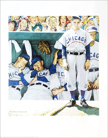 Classic Baseball "The Dugout" by Norman Rockwell Premium Poster - Shorewood Fine Art