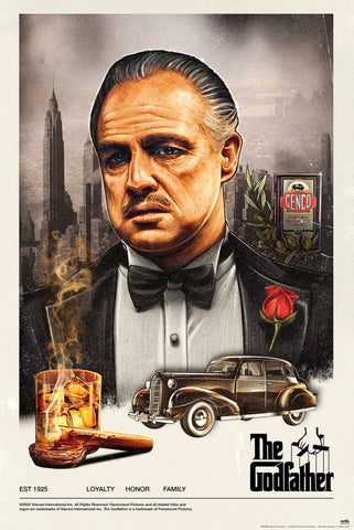The Godfather "Loyalty Honor Family" Movie Tribute Poster - Grupo Erik