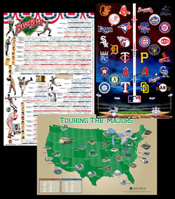 The Ultimate Baseball Fan's Ultimate Three-Poster Combo Set (History, Stadiums, MLB Logos)