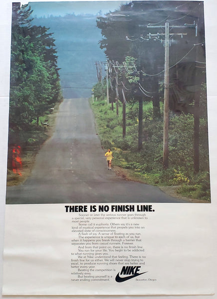 Nike Running "There Is No Finish Line" Vintage Original 1977 Poster - Nike Inc. - LAST ONE