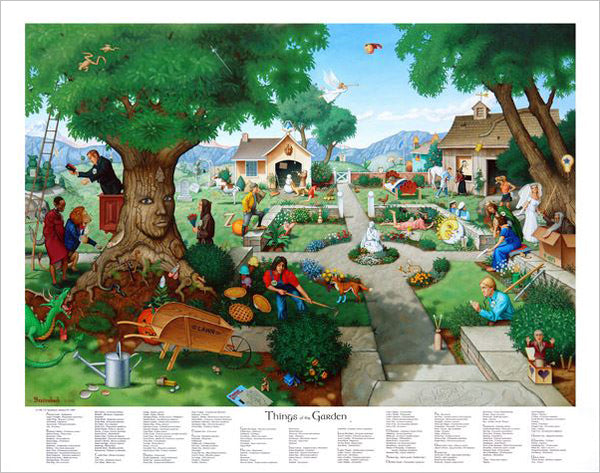Things of the Garden "Proverbidioms"-Series Poster by T.E. Breitenbach Official 22x28 Print