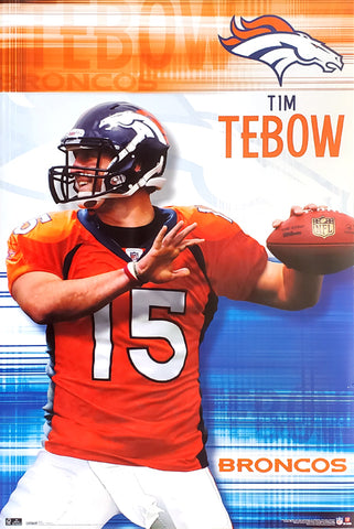 Tim Tebow "Go Deep" Denver Broncos NFL Action Poster - Costacos 2010