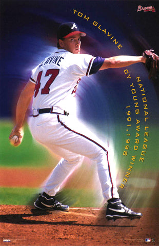 Tom Glavine "Cy" Atlanta Braves MLB Baseball Pitcher Action Poster - Costacos 1999