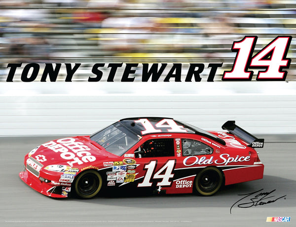 Tony Stewart "Blazing #14" NASCAR Action Poster - TF Publishing