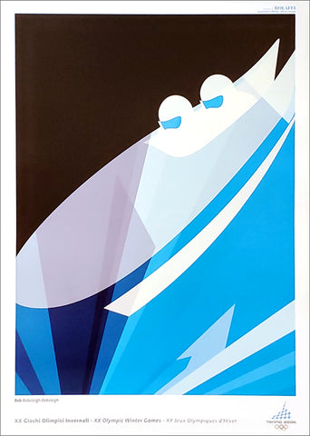 Torino 2006 Winter Olympic Games Bobsleigh Official Event Poster - Bolaffi S.p.A.