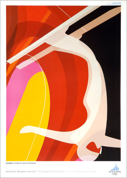 Torino 2006 Freestyle Skiing Official Event Poster - Bolaffi