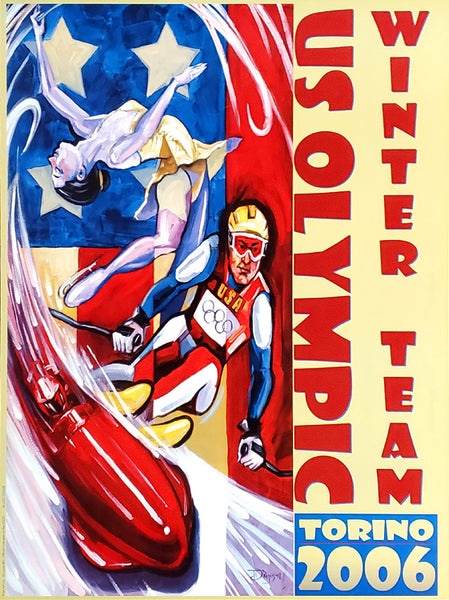 Torino 2006 Winter Games US Olympic Team Official Commemorative Poster - Fine Art Ltd.