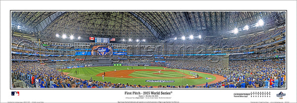 *SHIPS 12/02* Toronto Blue Jays 2025 World Series Game 1 at Rogers Centre Panoramic Poster Print - Everlasting Images  (TOR-462)