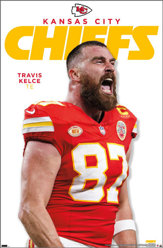 Travis Kelce "Victory Roar" Kansas City Chiefs Official NFL Football Wall Poster - Costacos 2024