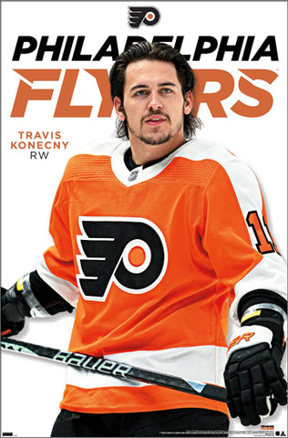 Travis Konecny "Game Face" Philadelphia Flyers NHL Hockey Action Poster - Costacos 2023
