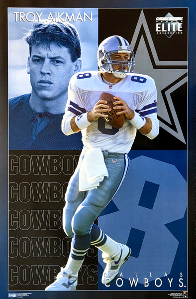 Troy Aikman "Elite" Dallas Cowboys NFL Football Action Poster - Costacos Brothers 1994