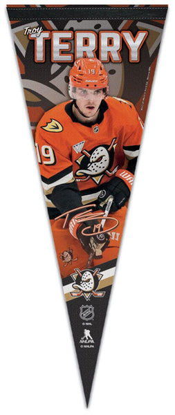 Troy Terry Anaheim Ducks Signature Series Premium Felt Collector's Pennant - Wincraft 2025