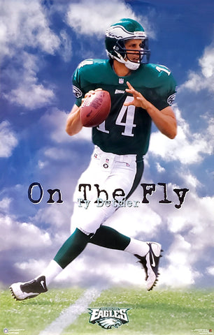 Ty Detmer "On the Fly" Philadelphia Eagles NFL QB Poster - Costacos Brothers 1996