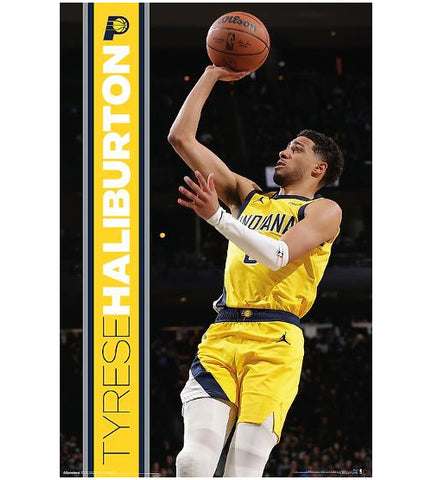 Tyrese Haliburton "Action" Indiana Pacers NBA Basketball Official Poster - Costacos 2026