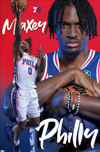 Tyrese Maxey "Superstar" Philadelphia 76ers NBA Basketball Poster - Costacos Sports