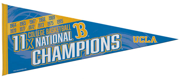UCLA Bruins Basketball 11-Time NCAA National Champions Felt Pennant - Rico Inc.