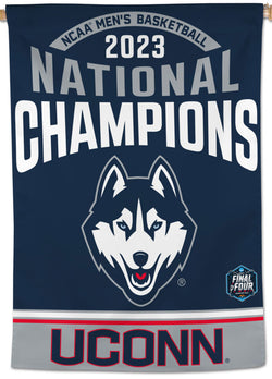 UConn Huskies 2023 NCAA Men's Basketball Champions Official Wall BANNER Flag - Wincraft Inc.