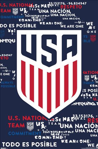 Team USA World Cup 2026 US Soccer Official Logo Poster - Trends International
