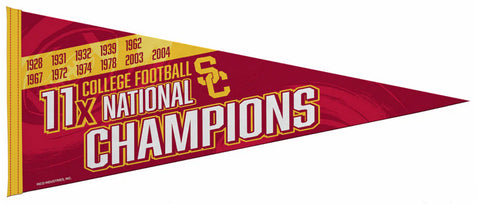 USC Trojans Football 11-Time NCAA National Champions Felt Pennant - Rico Inc.