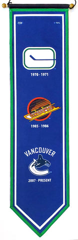 Vancouver Canucks Logo Heritage Premium Felt Wall Banner - The Sports Vault Canada