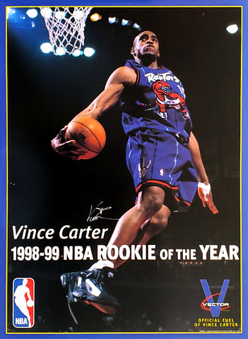 Vince Carter "Signature Rookie" Toronto Raptors NBA Basketball Poster - Kellogg 1999