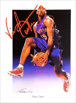 Vince Carter "Soaring" 2000 All-Star Slam-Dunk Toronto Raptors Art Print Poster by Tim Cortes