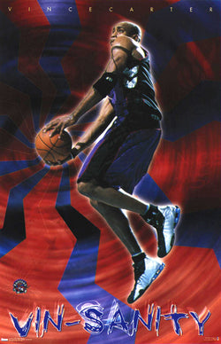Vince Carter "Vin-Sanity" Toronto Raptors NBA Action Poster - Costacos 2001