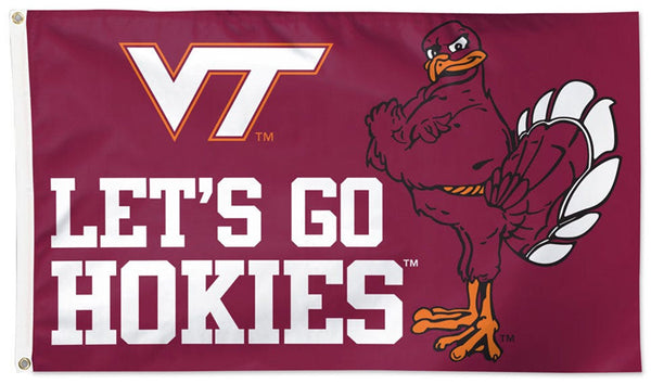 Virginia Tech Hokies "Hokiebird Says Let's Go" Official NCAA Team Spirit 3'x5' Flag - Wincraft Inc.