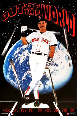 Wade Boggs "Out Of This World" Boston Red Sox Vintage Original 1991 MLB Theme Poster - Costacos Final Stock Collection