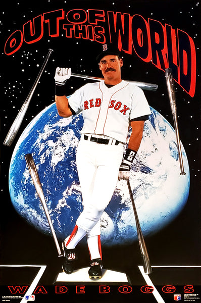 Wade Boggs "Out Of This World" Boston Red Sox Vintage Original 1991 MLB Theme Poster - Costacos Final Stock Collection